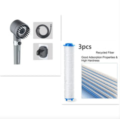 3-Mode High-Pressure Shower Head with Portable Filter